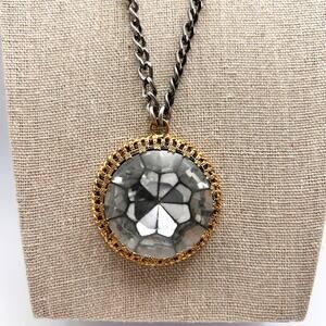 VTG 90s Juicy Couture Steampunk Pendant Necklace Large Crystal Rhinestone RARE